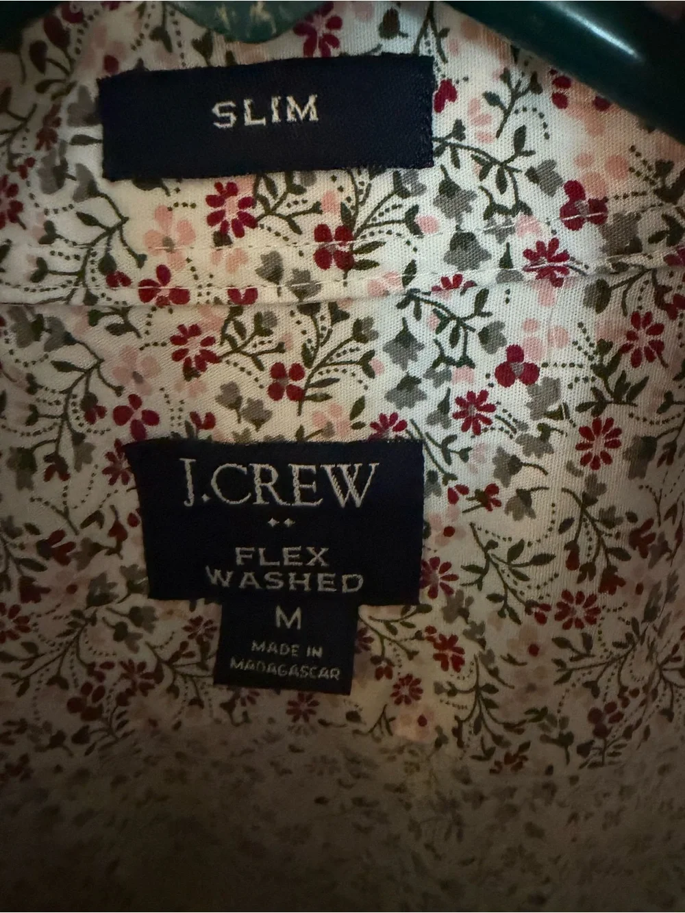 J.Crew Flex Washed Men’s M Slim Floral Button-Up Shirt Long Sleeve Woven